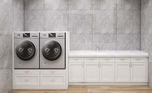 Armoire à linge moderne blanche et durable avec panneau en mélamine pour appartement - Product Image 2