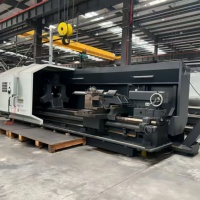 Torno CNC Horizontal de Cama Plana de Alta Precisión y Gran Capacidad CK61125E para el Procesamiento de Ejes Metálicos Grandes en Maquinaria Energética