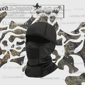Cagoule unisexe adulte anti-froid style Image, couleur unie, pour ski, vélo, moto, pêche, voyage, masque facial - Product Image 2