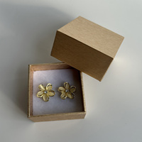 Boîte à bijoux en papier rigide ROGOOD Champagne Gold de haute qualité 50x50x30mm, écologique, avec logo personnalisé, pour bague, boucles d'oreilles, emballage cadeau