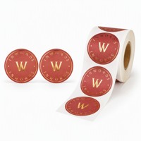 Autocollants personnalisés en feuille d'or imperméables - Rouleaux d'autocollants en papier synthétique mat à estampage à chaud pour l'emballage et la décoration de boîtes cadeaux