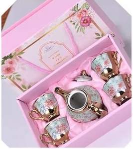 Juego de té de cerámica de estilo europeo para mujer, tazas pequeñas de café y Espresso de 4 onzas, juego de tetera y taza de flores, nuevos cuencos Matcha surtidos - Product Image 3