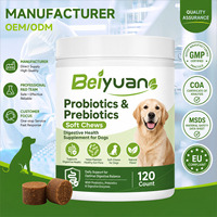 Probiotiques et prébiotiques pour chiens sous forme de friandises molles avec enzymes digestives pour la santé intestinale et l'équilibre de la flore - Complément alimentaire pour la santé des animaux de compagnie