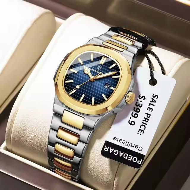Poedagar 789 Square Watch for Woman Waterproof Luminous Date Ladies Watch Stainless Steel Quartz Women's Watches Female Reloj