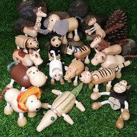 Ensemble de figurines d'animaux de ferme en bois 3D pour la décoration de la crèche, modèles d'animaux miniatures faits à la main, joli jouet décoratif de bureau pour bébé de 0 à 24 mois