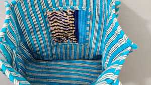 Sac fourre-tout bohème en velours avec motif léopard bleu, sac de plage d'été, style féminin - Product Image 2