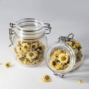 Pot de stockage en plastique Pot de miel Pot de maçon en plastique alimentaire avec serrure Clip articulé Scellage Pots à épices en bambou Bouteilles en plastique - Product Image 4