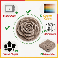 Tapis rose personnalisable, antidérapant, lavable, à poils longs et courts, en forme de fleur irrégulière, 3D floqué, épais et moelleux, de qualité supérieure, très vendu