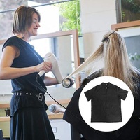 Veste de barbier professionnelle unisexe beige avec logo personnalisé, imperméable, sans manches, fermeture éclair, polyester, pour hommes et femmes, pour le toilettage des animaux