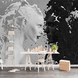<span class=keywords><strong>Papier</strong></span> <span class=keywords><strong>peint</strong></span> mural 3D personnalisé, noir et blanc, amoureux du lait, art mural, peinture murale, <span class=keywords><strong>papier</strong></span> <span class=keywords><strong>peint</strong></span> non tissé pour salon, chambre à coucher, <span class=keywords><strong>fresque</strong></span> - Product Image 2