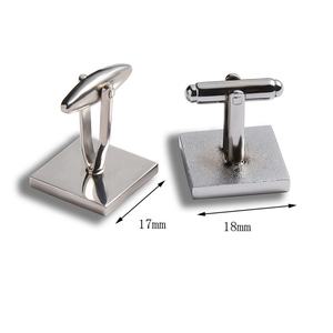 Diseño Gratuito, 2 Piezas, Mancuernillas para Camisa de Traje de Hombre, Color Plata y Negro, Esmalte Suave, Logotipo Metálico - Product Image 4