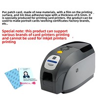 Vente directe d'usine, carte adhésive bleue 3M, 0,5 mm, imprimante de badges, étiquette nominative spéciale, patch de travail, carte d'identité PVC blanche, communication NFC