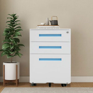 Custom Modern Steel Mobile Office File Storage Cabinet Metal Mobile Pedestal Cabinet with Wheels Movable Storage for Home Office - Product Image 5