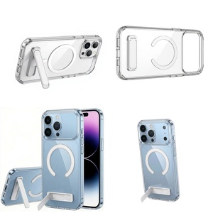 <span class=keywords><strong>Cover</strong></span> Magnetica Trasparente Durevole con Supporto Pieghevole e <span class=keywords><strong>Bumper</strong></span> Ibrido Anti-Graffio per <span class=keywords><strong>iPhone</strong></span> 17 16 15 14 13 12 11 Pro Max Plus mini - Product Image 1