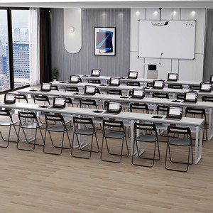 Tables <span class=keywords><strong>de</strong></span> formation métalliques à deux places, longues tables <span class=keywords><strong>de</strong></span> salle <span class=keywords><strong>de</strong></span> conférence pour les établissements d'enseignement, les centres <span class=keywords><strong>de</strong></span> tutorat - Product Image 4
