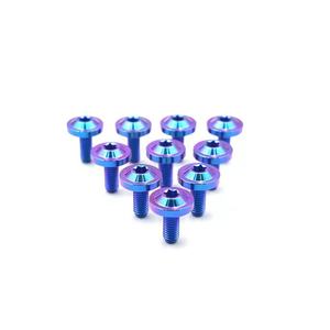 Bu lông hợp kim titan GR5 màu oxy hóa đầu đĩa bên trong <span class=keywords><strong>Torx</strong></span> <span class=keywords><strong>M4</strong></span> <span class=keywords><strong>M5</strong></span> <span class=keywords><strong>M6</strong></span> * 15 xe máy sửa đổi vỏ xe vít titan - Product Image 1