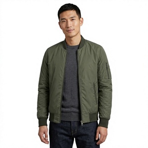 Blouson Bomber Automne Manches Longues Fermeture Éclair Col Montant Polyester Tissé Imperméable Coupe-Vent Séchage Rapide Léger Soie - Product Image 1