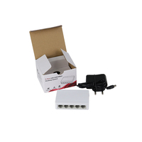 Switch Ethernet Gigabit de Escritorio, 10/100/1000 Mbps, Carcasa de Plástico, 5 Puertos, Mini Switch de Red Gigabit de Escritorio