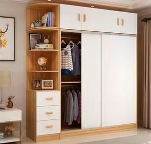 Bathroom Wood <b>Wardrobe</b> Cabinet <b>with</b> Led <b>Mirror</b> <b>Sliding</b> <b>Door</b> - Product Image 4