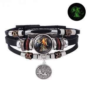 Pulseras Luminosas <span class=keywords><strong>de</strong></span> PU con 12 Constelaciones Hechas a Mano al por Mayor, Multicapa con Cuentas y Regalo Unisex - Joyería <span class=keywords><strong>de</strong></span> Moda - Product Image 5