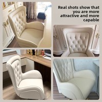 Fauteuil de bureau contemporain en maille, ergonomique, pour usage domestique, réglable en hauteur, pivotant, rembourré, avec base à cinq branches, pour la détente