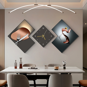 Tranh treo tường phòng khách phong cách Bắc Âu, tranh sứ pha lê ba tấm, tranh hiện đại tối giản, tranh làm nền cho ghế sofa, tranh đồng hồ - Product Image 2