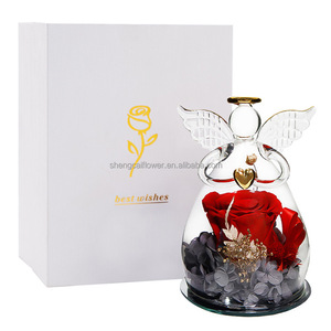 Regali per la festa della mamma di natale piccolo <span class=keywords><strong>angelo</strong></span> conservato eterna rosa In vetro con confezione regalo per le donne - Product Image 1
