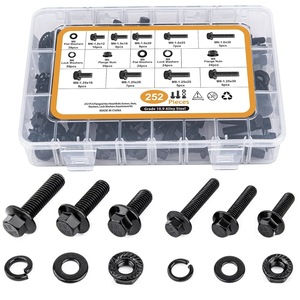 M6 M8 <b>Flange</b> Hex <b>Bolt</b> Nut Washer Kit 10.9 Alloy Steel Black Zinc For Auto Repair - Product Image 1