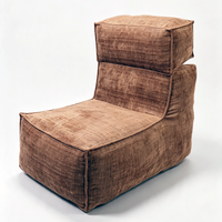 Fauteuil pouf multi-angles marron avec dossier inclinable et base robuste – Siège confortable pour coin jeux, salle de jeux, bureau