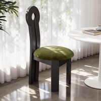 Chaise de salle à manger moderne en tissu velours sherpa avec pieds en bois pour salon, style moderne, vente en gros L051