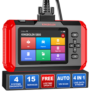 เครื่องอ่านโค้ดรถยนต์อิเล็กทรอนิกส์อเนกประสงค์ Kingbolen S800 OBD2 พร้อมฟังก์ชั่นรีเซ็ต 15 รายการ รองรับระบบ Android สำหรับการวินิจฉัย ABS SAS SRS - Product Image 1