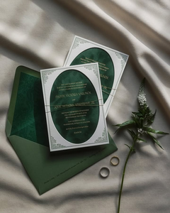 <span class=keywords><strong>Invitaciones</strong></span> <span class=keywords><strong>de</strong></span> <span class=keywords><strong>Boda</strong></span> <span class=keywords><strong>de</strong></span> Lujo con Corte Láser, Patrones Florales, Terciopelo Verde Salvia, Bolsillo y Letras Impresas con Técnica Letterpress, con Cinta <span class=keywords><strong>de</strong></span> Seda - Product Image 4