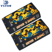 بطارية ليثيوم بوليمر VSVAW 2S 7.4 فولت 4800 مللي أمبير في الساعة 120C/240C مع قابس رصاصي 5 مم T/XT60 لسيارات التحكم عن بعد وسيارات التسلق ونماذج السيارات
