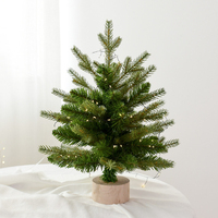 Décoration de Noël X-095 : Mini sapin artificiel pré-éclairé sur pied pour événements festifs, fêtes, maison, bureau et décoration de bureau