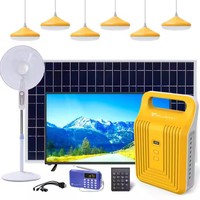 Nouveau kit de système d'énergie solaire domestique Pay As You Go avec générateur solaire tout-en-un avec éclairage à sortie CC, TV et ventilateur