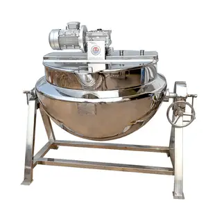 For Sale 300l Gas Heating Tilted Jacketed Kettle For Mayonnaise Stainless Steel Gas Cooking Sauce Paste Kettle Industrial Cooker