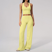 Ensemble de yoga à col halter et dos en V pour amincir, idéal pour la course en extérieur, l'entraînement et le fitness