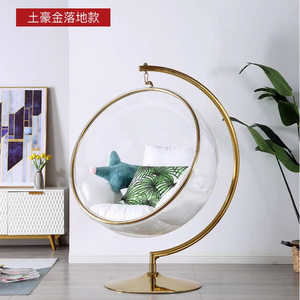 Columpio Moderno Personalizable para Patio Exterior, Silla Colgante de Burbuja Transparente de Acrílico con Marco de Metal y Juego de Cojines - Product Image 3