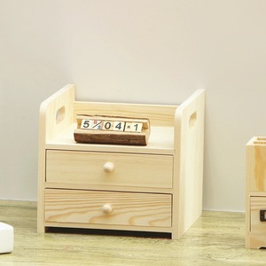 <b>Solid</b> <b>Wood</b> <b>Desk</b> Organizer Drawer Storage Box Pine Natural Color Rectangle Multipurpose Portable Standing Type Office Organizer - Product Image 3
