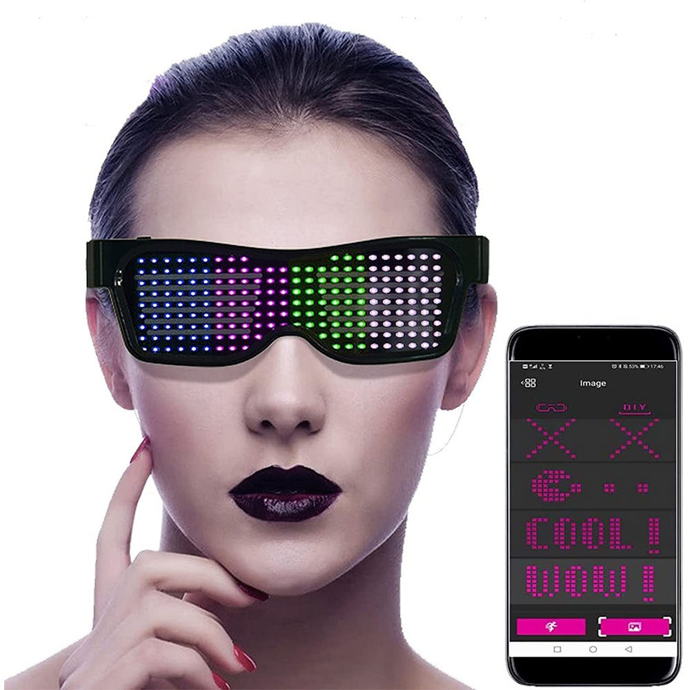 DIY Smart Glasses Rechargeable LED Display with App Control