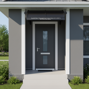 Auvent de porte en polycarbonate noir 59,1 x 29,5 pouces pour portes d'entrée, design minimaliste imperméable - Product Image 4