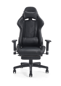 <span class=keywords><strong>Chaise</strong></span> de jeu d'ordinateur de course en cuir noir en gros d'usine <span class=keywords><strong>chaise</strong></span> de joueur ergonomique rotative réglable en hauteur à bas prix - Product Image 2