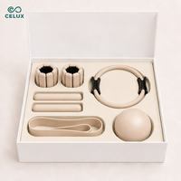 Kit d'entraînement Pilates à domicile Premium : Reformer Durable et Portable, Accessoires, Bandes de Résistance en Silicone pour Femmes, Haltères, Mini Ballon de Pilates