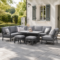 Nouveauté : Ensemble de meubles de jardin en aluminium moderne, luxueux, durable et confortable avec table relevable