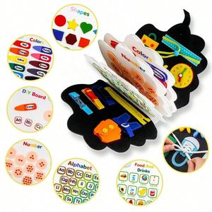 Libro occupato <span class=keywords><strong>gioco</strong></span> da tavolo per il bambino multifunzione Montessori giocattolo sensoriale di base capacità di apprendimento bordo feltro occupato tavola per i bambini - Product Image 3