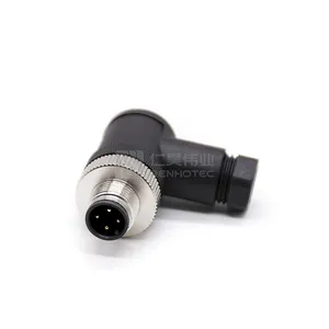 M12 Connector 4 Pin Cable 90 Degree Plastic Type Screw Termination