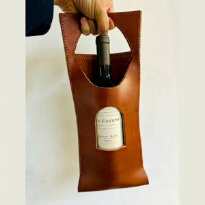 Porta Botellas de Vino de Cuero Genuino Rústico Vintage, Funda de Almacenamiento de Botellas de Vino con Logotipo Personalizado, Bolsa de Transporte Duradera para Bebidas LEB-0098C - Product Image 4