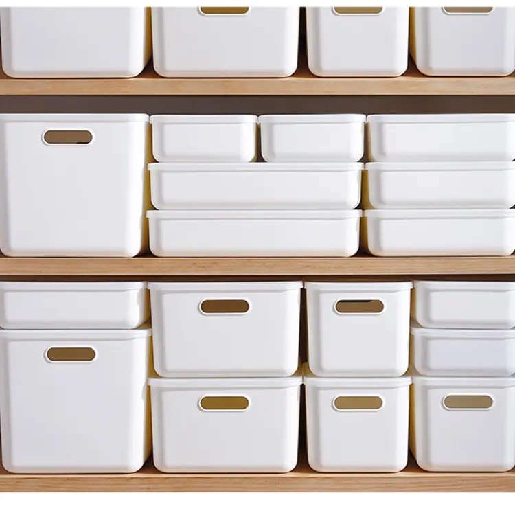 Minimalist wardrobe organizer storage box plastic boxes white