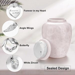 Urne <span class=keywords><strong>miniature</strong></span> en porcelaine en gros pour cendres humaines, urne commémorative décorative artisanale pour femme adulte avec couvercle - Product Image 5