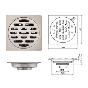 Coperchio di scarico a pavimento antiodore industriale per lavatrice da 100mm facile da pulire per la casa In acciaio inossidabile per il bagno - Product Image 5